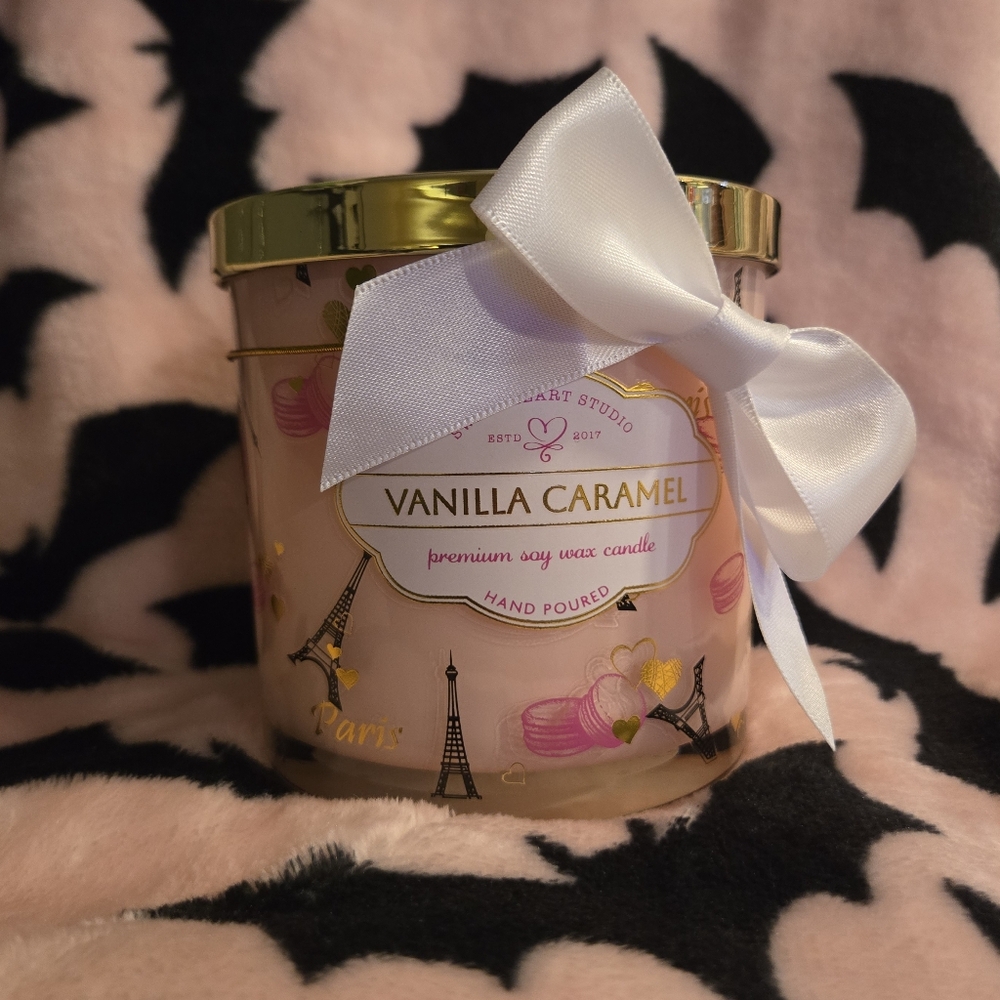 Vanilla Caramel Soy Wax 2-Wick Candle ~ Sweetheart Studio ~ Hand Poured 14oz.